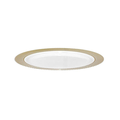 Platos Llano Reutilizable de 7" Home Elegance 10 Piezas / Blanco - Dorado - Home Elegance - Titan.com.pa - 2100000351183