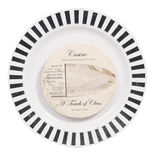 Platos Llanos Casino Desechables de Plástico 7.5" de 10 Piezas