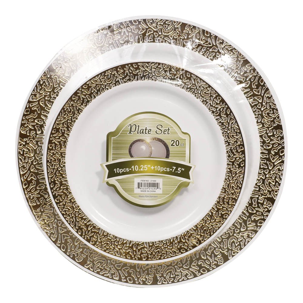 Platos Llanos Desechables Cookinex Plástico de 20 Piezas