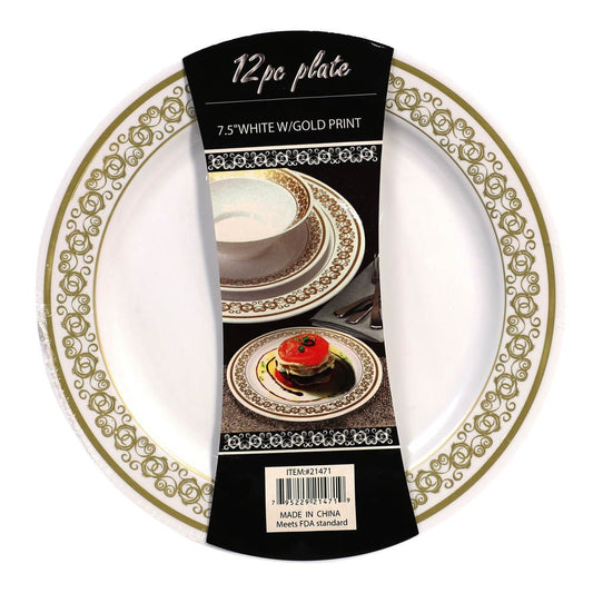 Platos Llanos Desechables de Plástico Home 7.5" de 12 Piezas