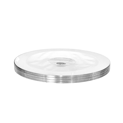Platos LLanos Lillian 7.5" / Plástico / 10 Piezas / Blanco-Silver - Lillian - Titan.com.pa - 763615333078