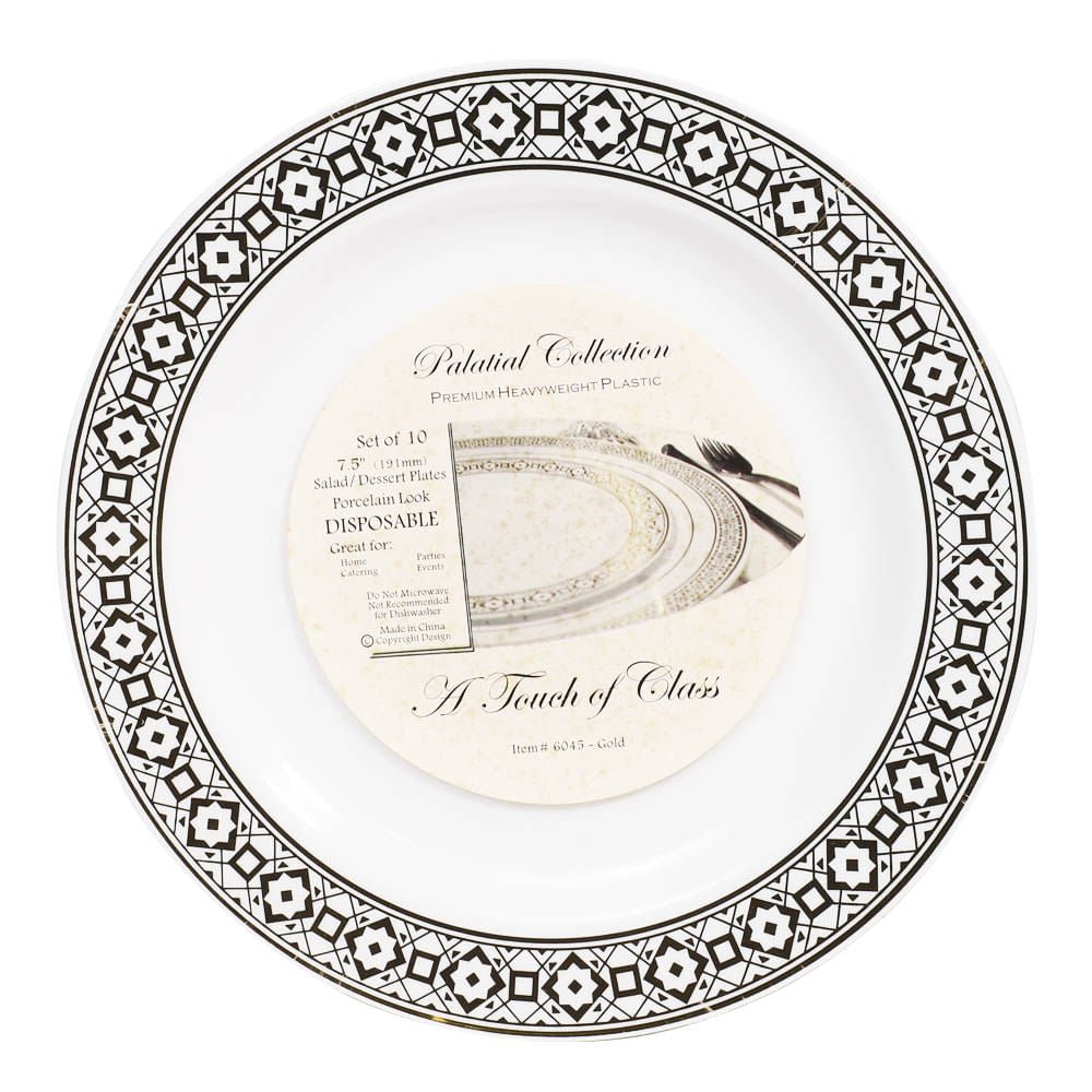 Platos Llanos Palatial Desechables de Plástico 7.5" de 10 Piezas