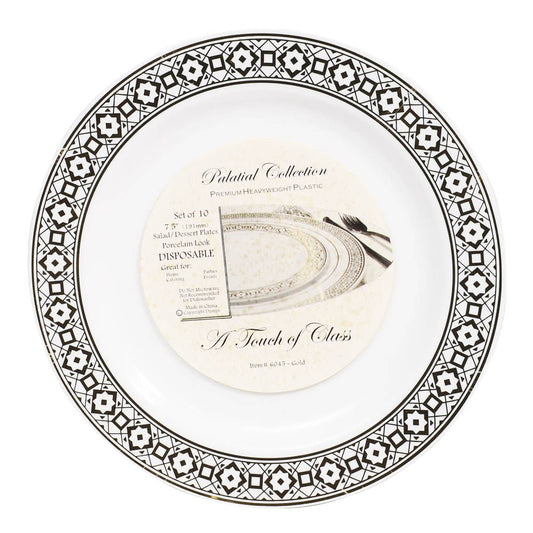 Platos Llanos Palatial Desechables de Plástico 7.5" de 10 Piezas