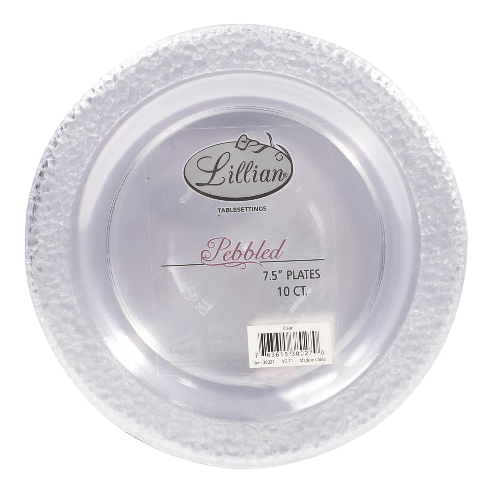 Platos Llanos Plebbed Desechables Lillian Plástico de 10 Piezas