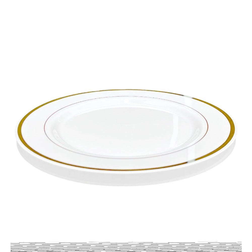 Platos Plástico 10" Home Elegance / 10 Piezas / Borde Dorados - Home Elegance - Titan.com.pa - 2100000671885