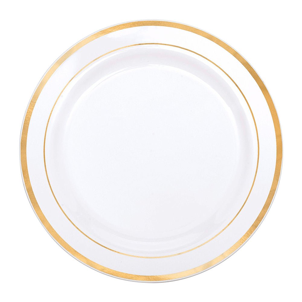 Platos Plástico 10" Home Elegance / 10 Piezas / Borde Dorados - Home Elegance - Titan.com.pa - 2100000671885