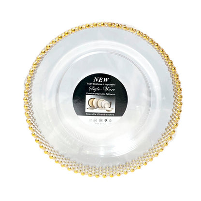 Platos Plástico 10" Home Elegance / 3 Piezas / Clear - Gold - Home Elegance - Titan.com.pa - 2100000424030
