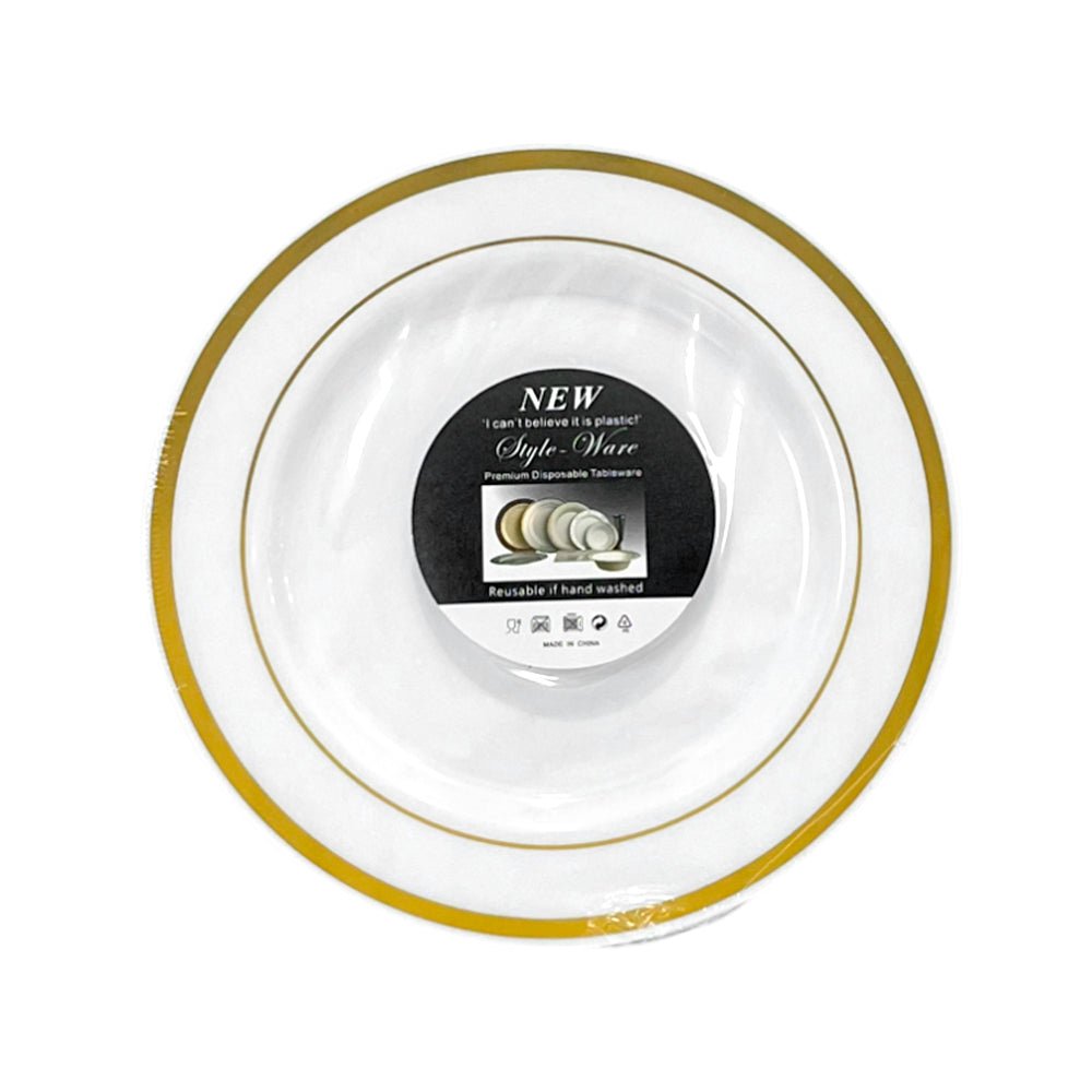 Platos Plástico 7" Home Elegance 10 Piezas / Blanco - Gold - Home Elegance - Titan.com.pa - 2100000311989