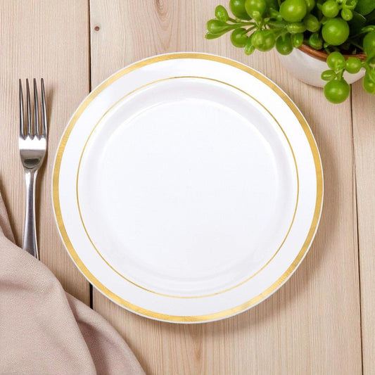 Platos Plástico 7" Home Elegance 10 Piezas / Blanco - Gold - Home Elegance - Titan.com.pa - 2100000311989