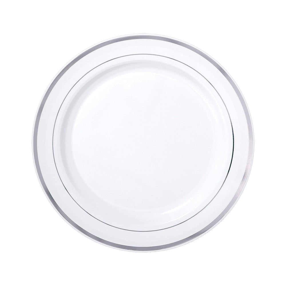 Platos Plástico de 10" Home Elegance / 10 Piezas / Borde Silver - Home Elegance - Titan.com.pa - 2100000335398