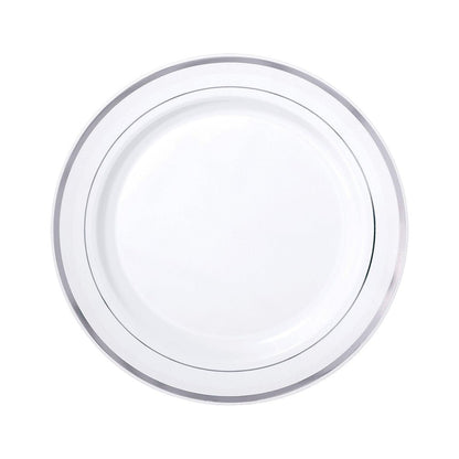 Platos Plástico de 10" Home Elegance / 10 Piezas / Borde Silver - Home Elegance - Titan.com.pa - 2100000335398