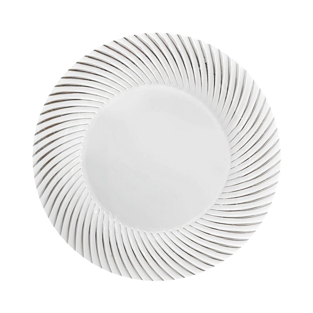 Platos Plástico Redondo 10" Home Elegance / 10 Piezas / Blanco - Plateado - Home Elegance - Titan.com.pa - 2100000454648