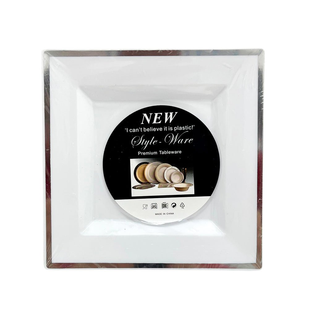 Platos plásticos Silver de 7 pulgadas Home Elegance