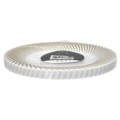 Platos Redondo 10" Home Elengace de Plástico / 10 Piezas / Dorado con Blanco - Home Elegance - Titan.com.pa - 2100000885299