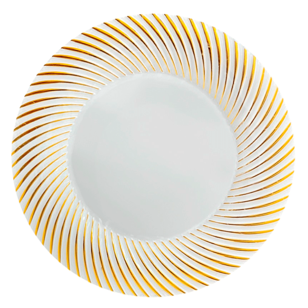 Platos Redondo 10" Home Elengace de Plástico / 10 Piezas / Dorado con Blanco - Home Elegance - Titan.com.pa - 2100000885299
