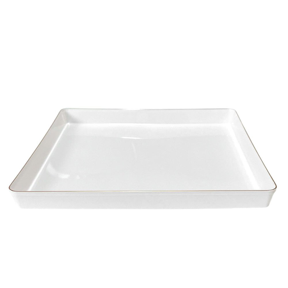 Platos Reutilizables Lillian / 20 Piezas / Blanco con Borde Dorado - Lillian - Titan.com.pa - 2150110572831