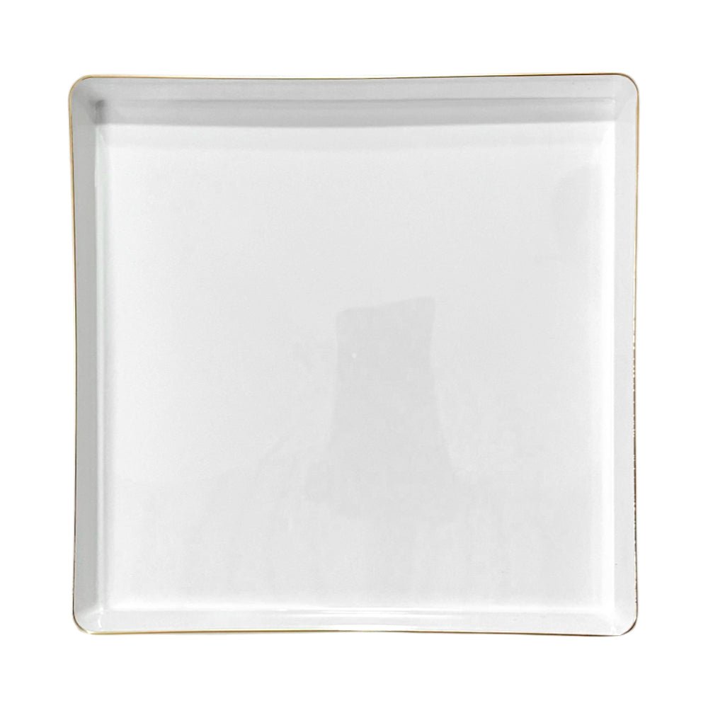 Platos Reutilizables Lillian / 20 Piezas / Blanco con Borde Dorado - Lillian - Titan.com.pa - 2150110572831