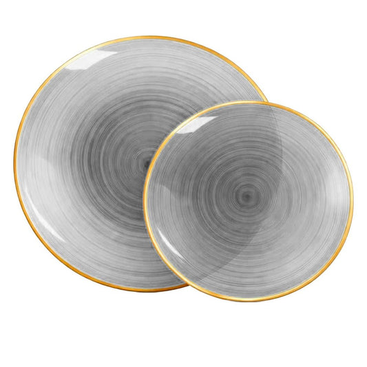 Platos reutilizables Charcoal de 32 piezas Lillian
