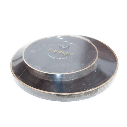 Platos reutilizables Charcoal de 32 piezas Lillian