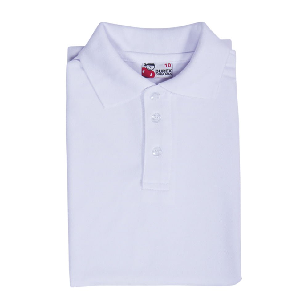 Polo Escolar Manga Corta Durex Blanco - Talla 18