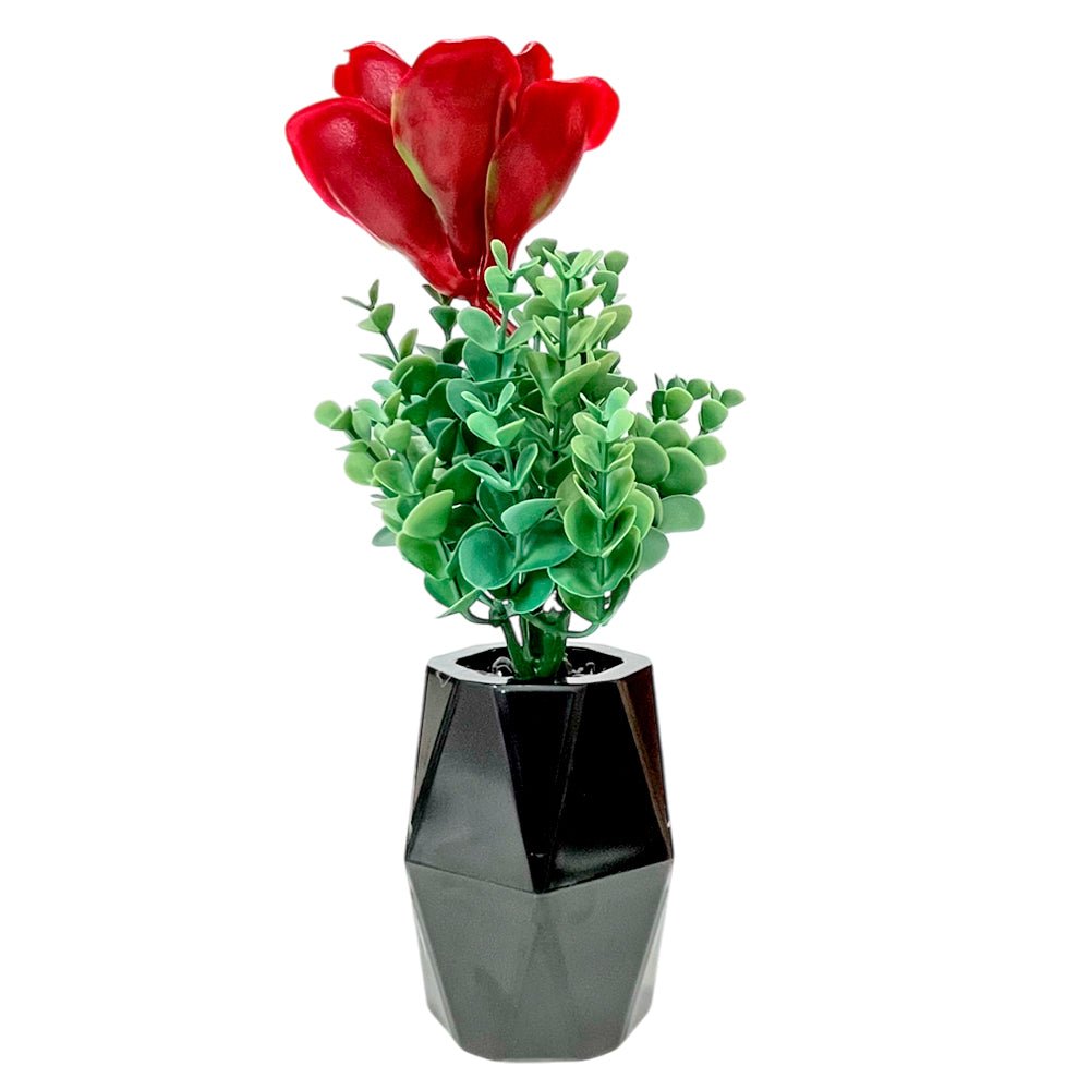 Pote Decorativo Con Flor Gelincik Dekor / Plástico / 5" / Surtido - Gelincik Dekor - Titan.com.pa - 8681333003115
