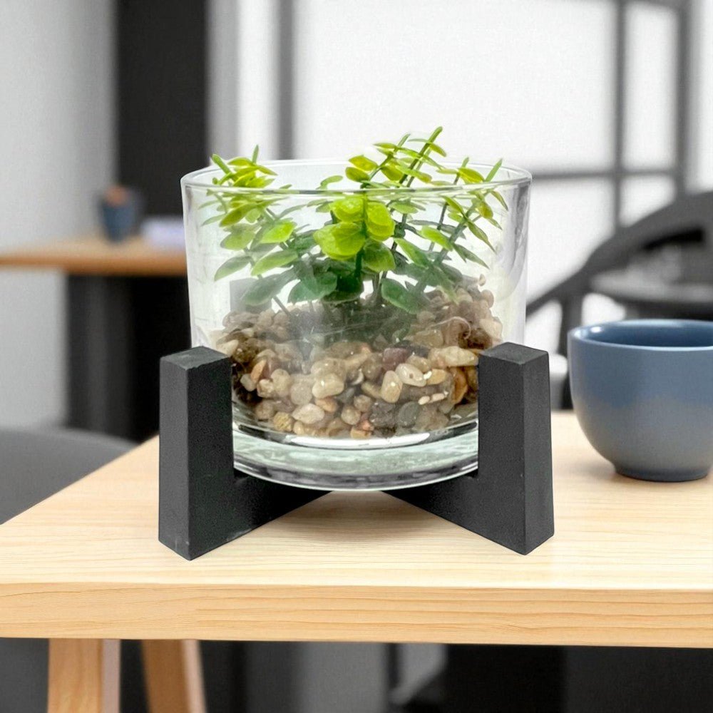 Pote Decorativo de Vidrio Home Elegance 3.1"x4.3" / Con Plantita / Surtido - Home Elegance - Titan.com.pa - 2100000075904