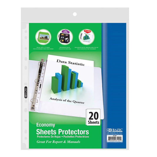Protector de Hojas Transparente Bazic 20 Piezas