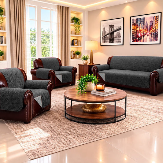 Protector de Sofá Reversible Home Elegance Wave 3 Piezas / Black-Charcoal - Home Elegance - Titan.com.pa - 2100000716371
