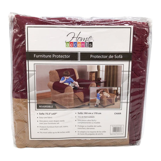 Protector Para Sofá Home Accents 1 Puesto Reversible - Rojo oscuro