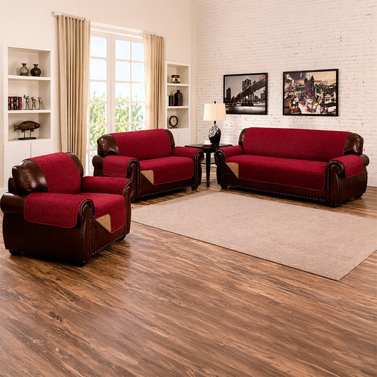 Protector Sofá Home Elegance - Reversible - Wave 3 Piezas / Burgundy-Taupe - Home Elegance - Titan.com.pa - 2100000362431
