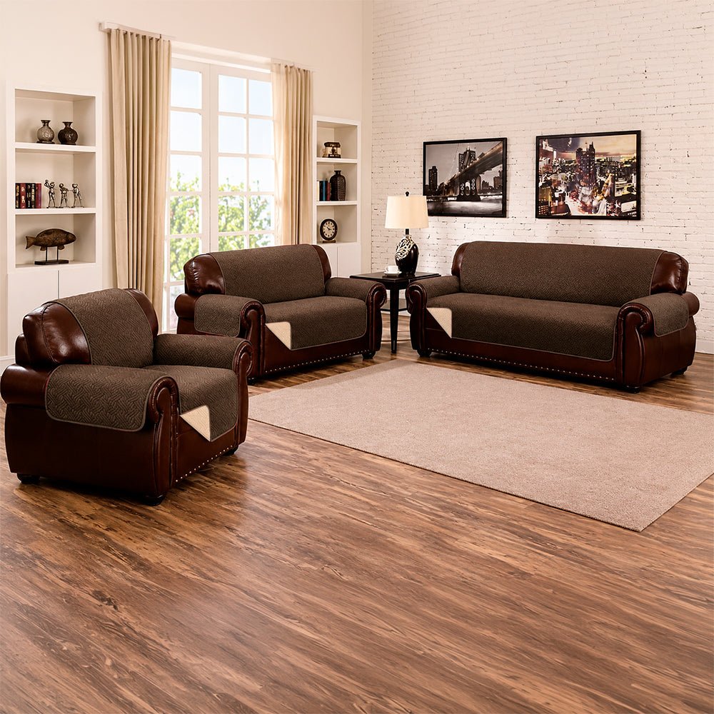 Protector Sofá Home Elegance - Reversible - Wave 3 Piezas / Choco-Beige - Home Elegance - Titan.com.pa - 2100000146192