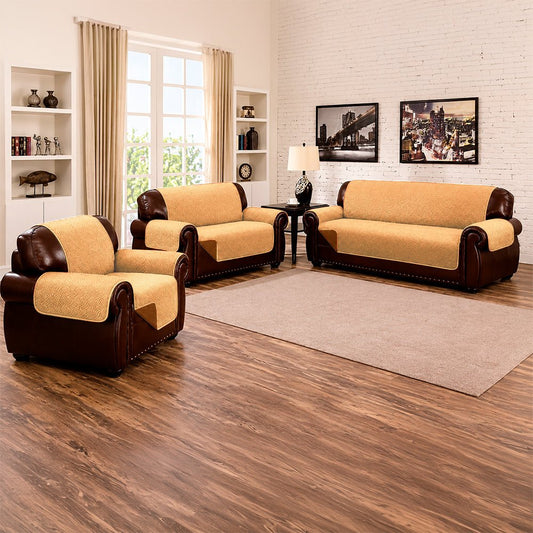 Protector Sofá Home Elegance - Reversible - Wave 3 Piezas / Dorado-Chocolate - Home Elegance - Titan.com.pa - 2100000041923