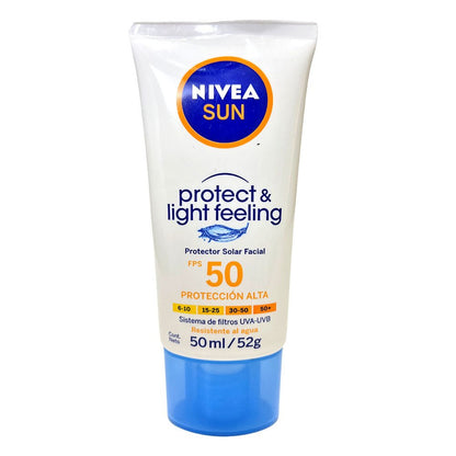 Protector Solar Facial Nivea Protect & Light Feeling FPS - 50 50 ML - Nivea - Titan.com.pa - 4005808239603