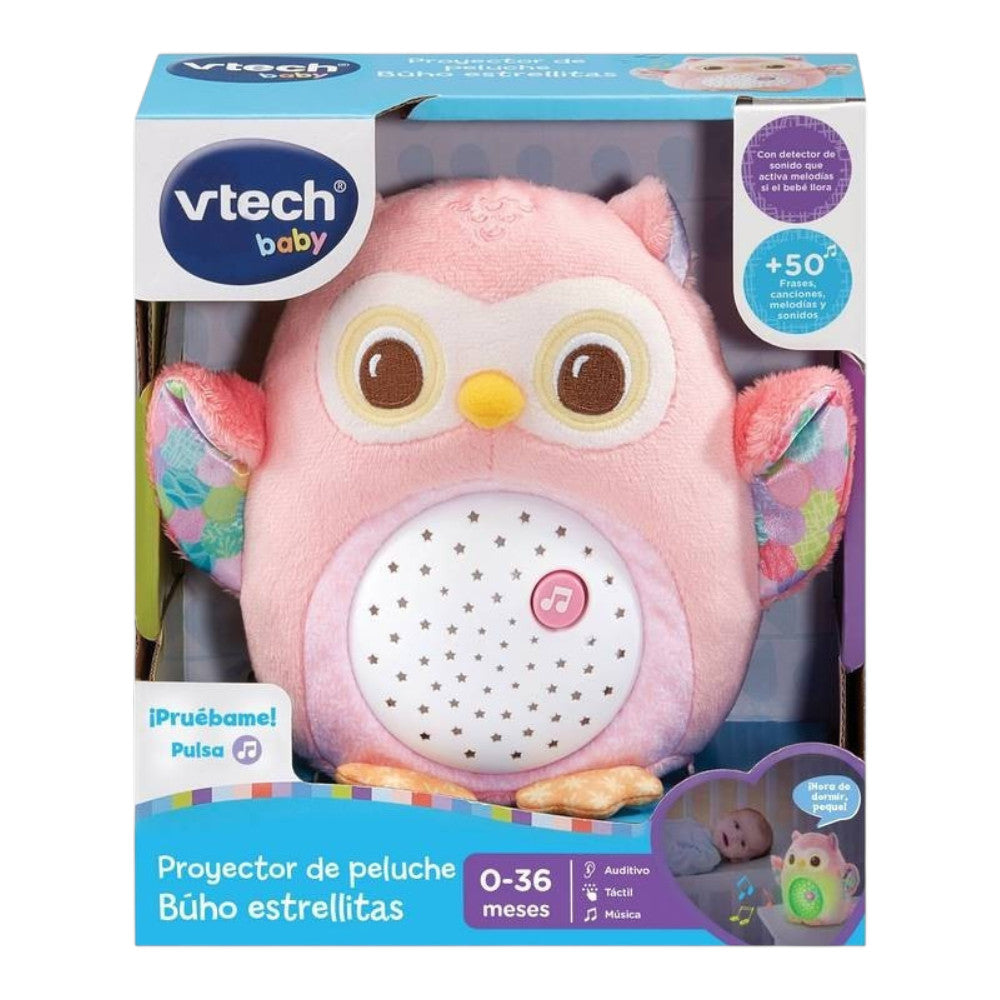 Proyector de Peluche Búho Estrellitas - VTech baby - Rosa