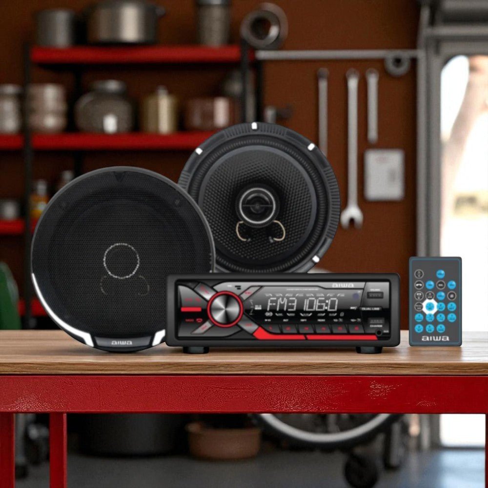 Radio Para Auto + 2 Bocinas 6.5" / 200W / AWC2016BT - Aiwa - Titan.com.pa - 2020116201687