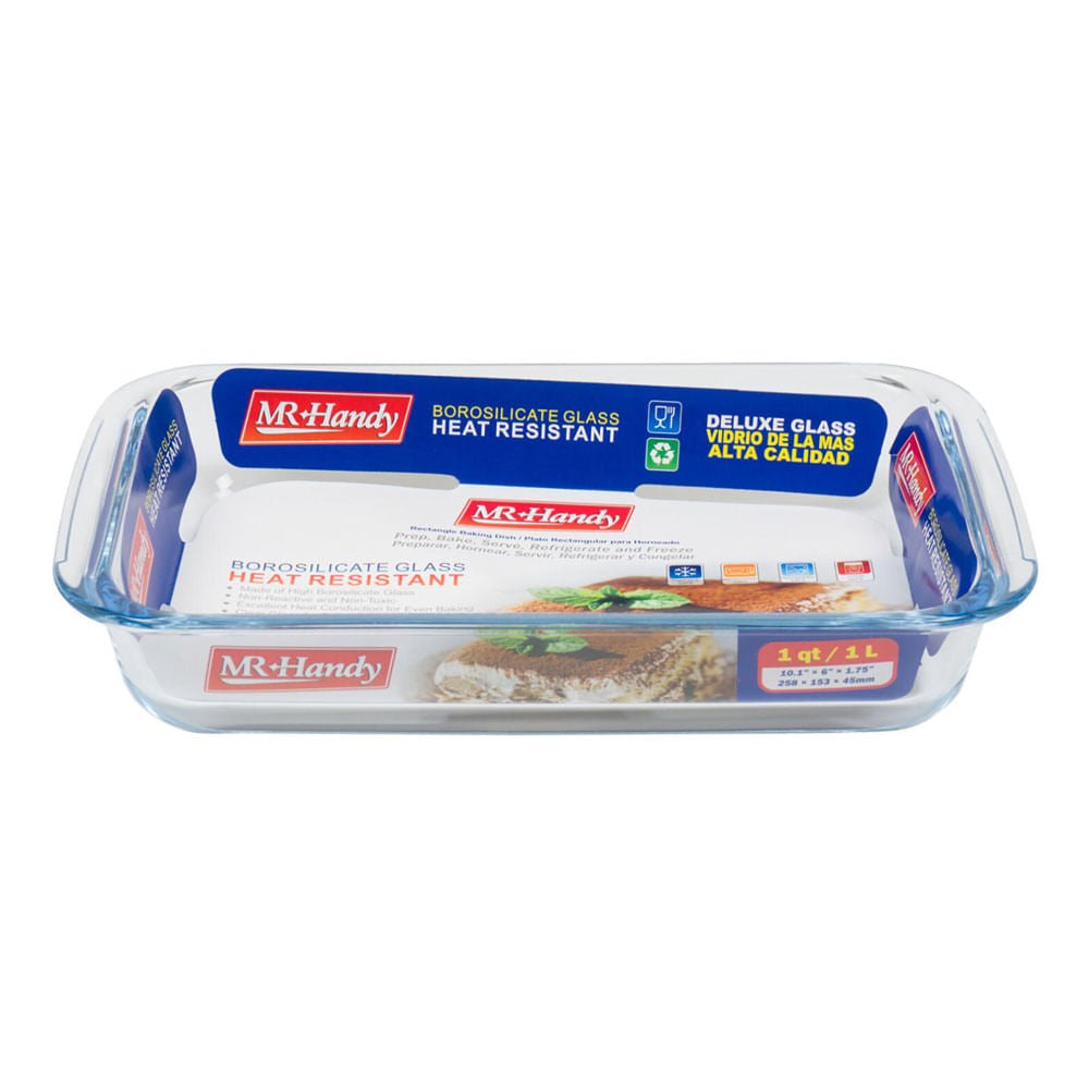 Refractario Mr-Handy Rectangular de Vidrio 1 L