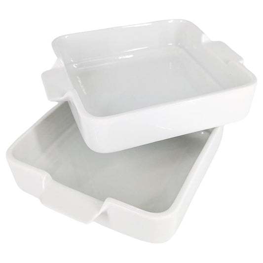 Refractario Tabletops de Porcelana Cuadrada 2 Piezas