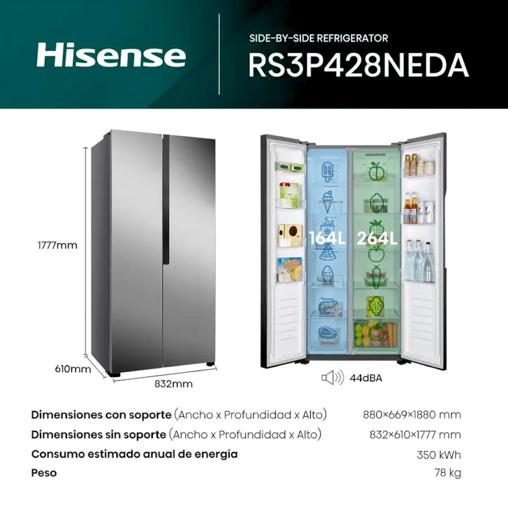 Refrigerador Hisense 16 Pies Cúbicos / Inverter/ SBS / No Frost - Hisense - Titan.com.pa - 6921727092373