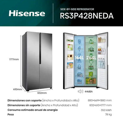 Refrigerador Hisense 16 Pies Cúbicos / Inverter/ SBS / No Frost - Hisense - Titan.com.pa - 6921727092373