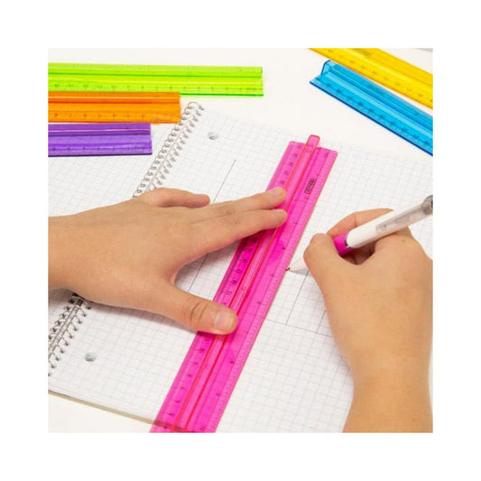Regla Bazic Plástica Con Empuñadura de 30 cm - Surtido