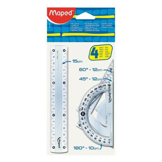 Regla de Geometría Maped 4 Piezas