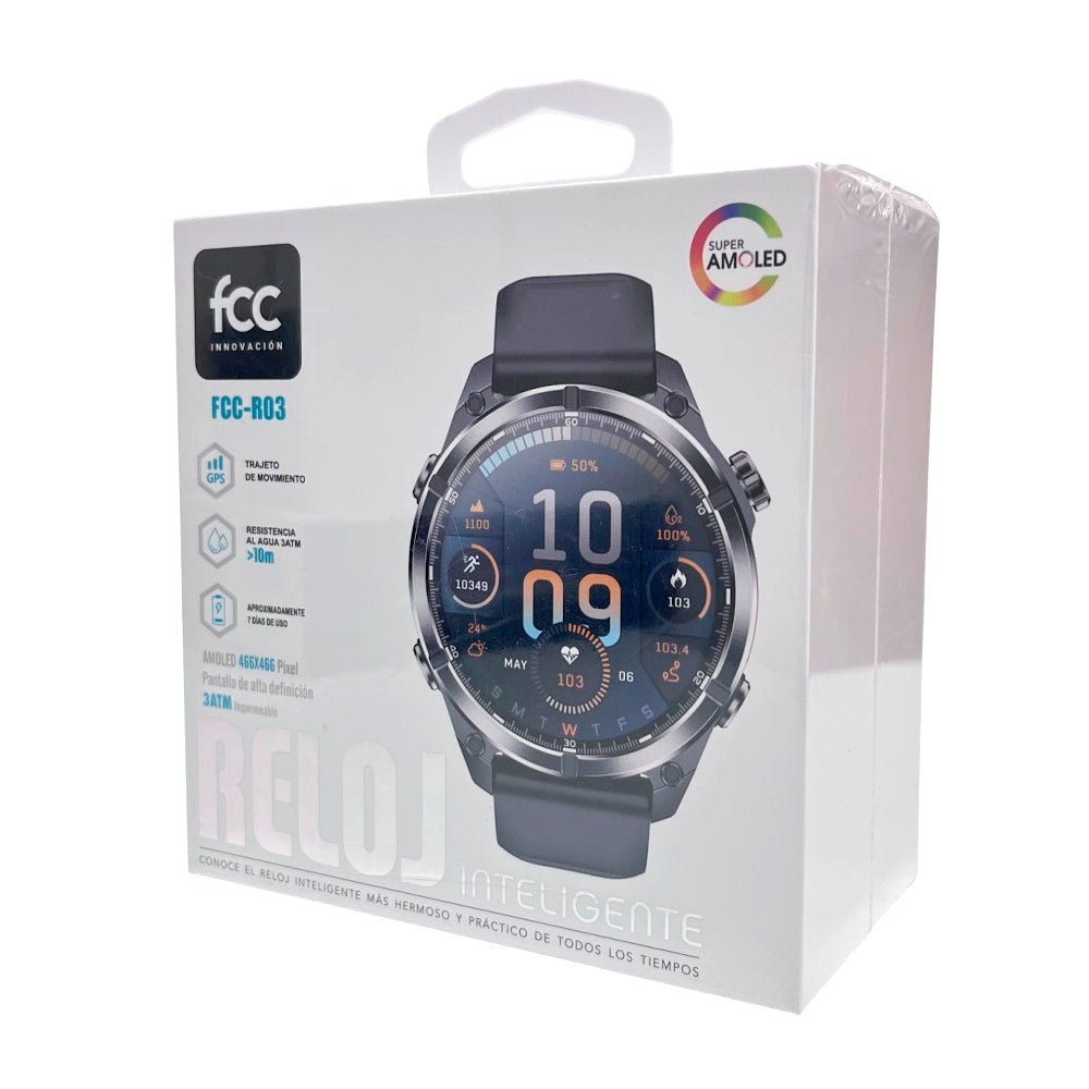 Reloj Inteligente FCC-R03 / GPS / Super AMOLED / 3ATM / Negro - FCC - Titan.com.pa - 2150111421770