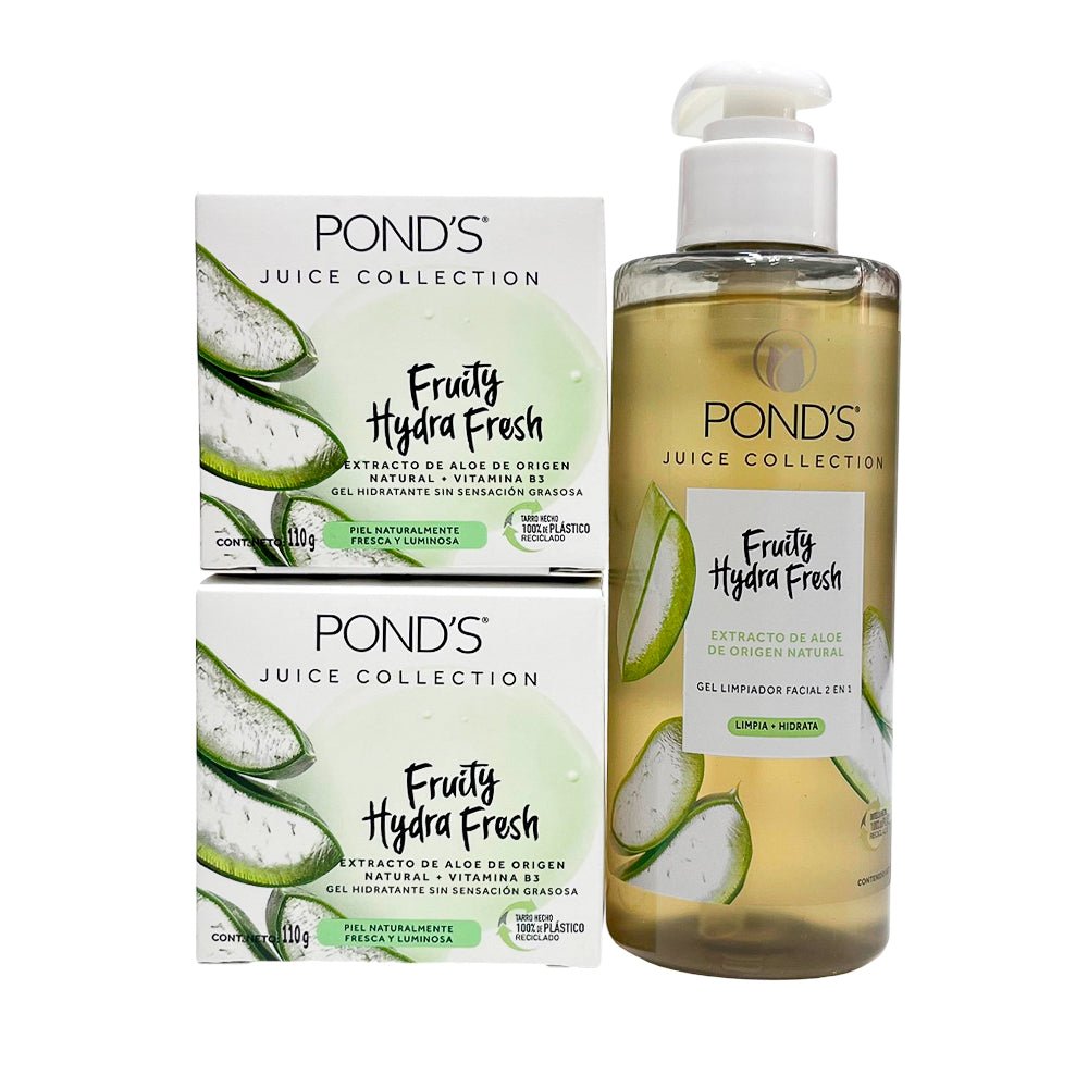 Rutina Ponds Gel Limpiadora + Gel Hidratante Fruity Hydra Fresh Aloe 3 Piezas - Ponds - Titan.com.pa - 7411000359143