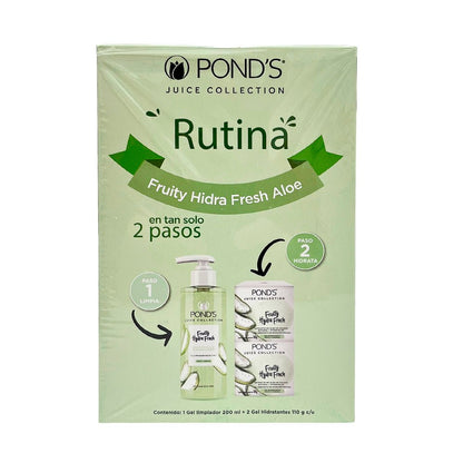 Rutina Ponds Gel Limpiadora + Gel Hidratante Fruity Hydra Fresh Aloe 3 Piezas - Ponds - Titan.com.pa - 7411000359143