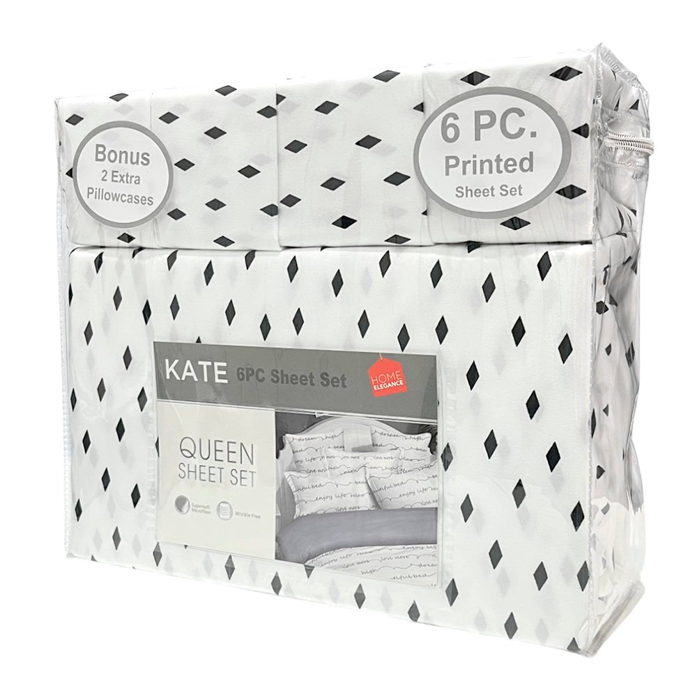 Sábana Estampada Queen Home Elegance Kate 6 Piezas - Surtido - Home Elegance - Titan.com.pa - 2100000213337