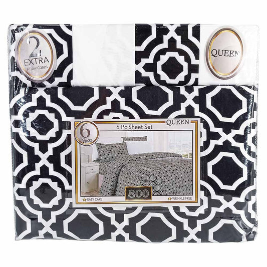Sábana Estampada Sally Textile Queen 6 Piezas - Surtido