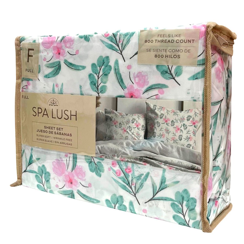Sábana Full 4 Piezas Blanco Estampado - Spa Lush - Spa Lush - Titan.com.pa - 784668643273