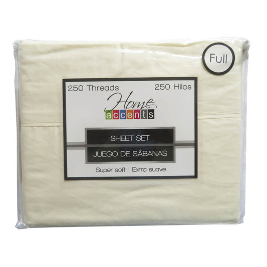Sabana Home Accents 250 Hilos Set de 4 Piezas - FULL
