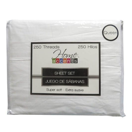 Sabana Home Accents 250 Hilos Set de 4 Piezas - QUEEN