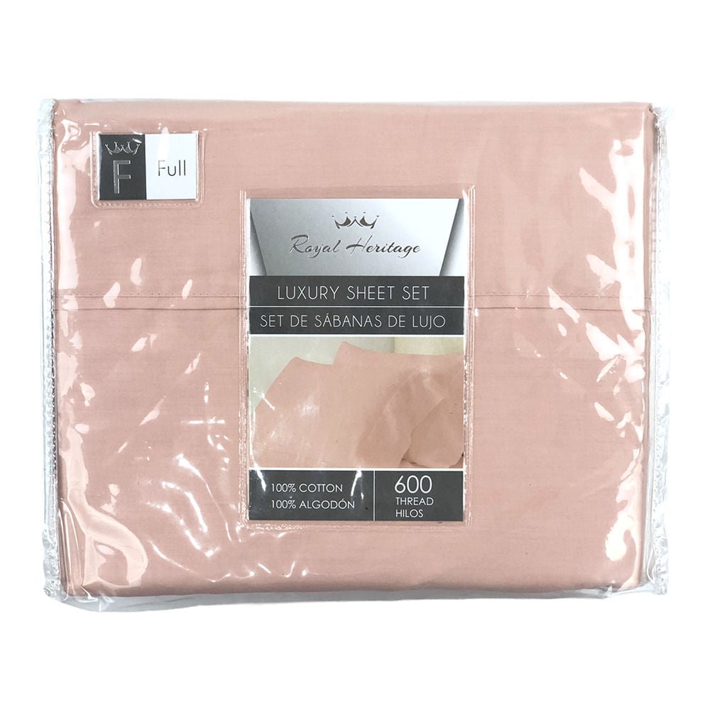Sábana Home Accents 4 Piezas Rosa claro - QUEEN